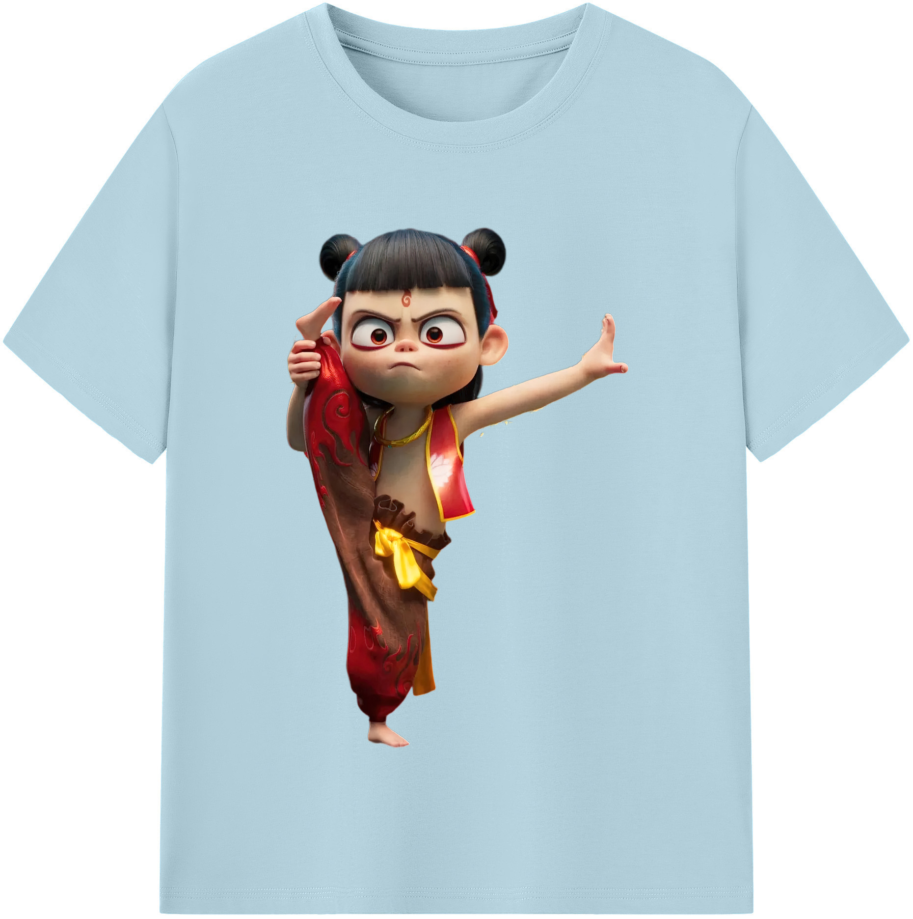（画像用） Ne Zha 2 ナタ 魔童の大暴れ 綿100％半袖Tシャツ（フロントプリント）